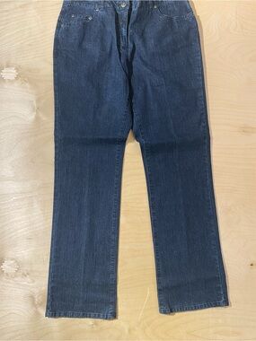 Ruby Rd. Dark Blue Straight-Leg Jeans 8 (SH)